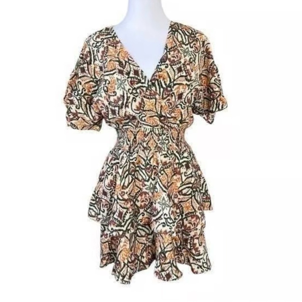 Zara Multicolor Patterned Midi Dress